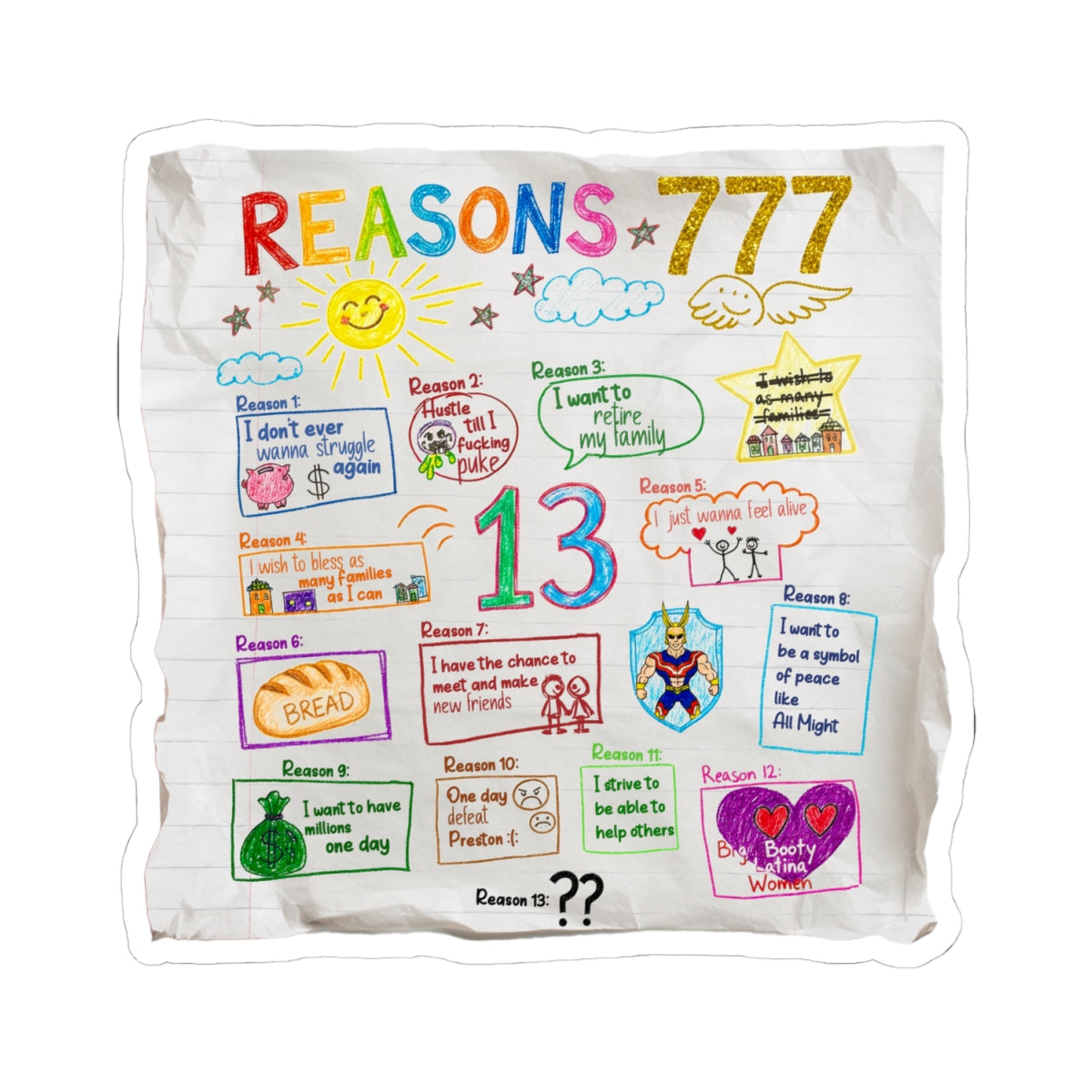 REASONS - Sticker